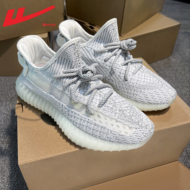 Warrior Coconut Shoes 350 Starry Sky Men's Shoes Breathable Sneakers Men's Running Shoes Soft-Soled Mesh Shoes Men's White-Gray 39