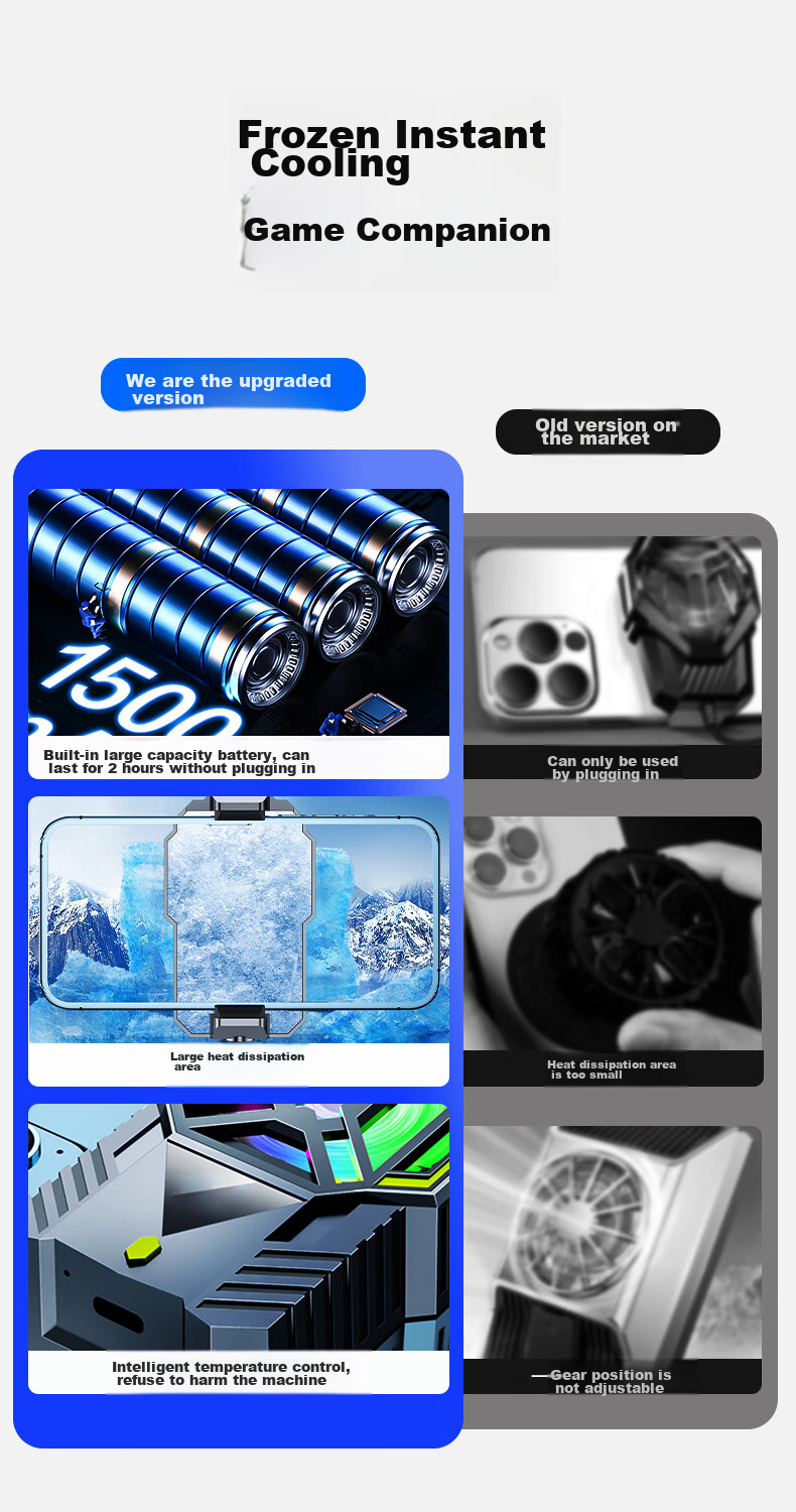 Masentek DY28 Phone Cooler, Semiconductor Magnetic Back Clip Dual-Use, RGB Lighting Effects, Noiseless Cooling, Suitable for Huawei And Apple, E-Sports Grade Strong Cooling, Specially Designed for Mobile Games 3