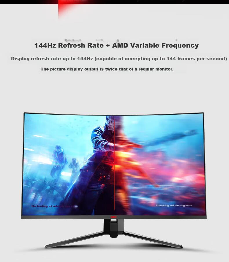 HKC 27-inch 2K 300Hz Hardware Low Blue Light 1500R Curved HVA Fast LCD HDR400 Gaming Monitor HDMI 2.1 Falcon SG27QEC 5