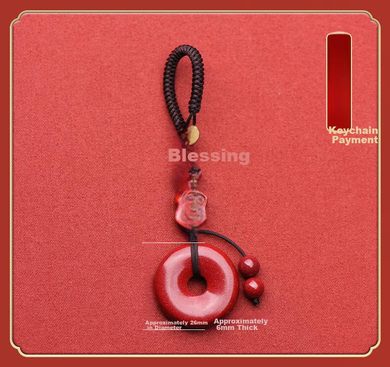 Cilingge Cinnabar Peace Buckle Pendant, Zodiac Year Amulet for Men And Women, Personalized Phone Charm, Creative Gift 13