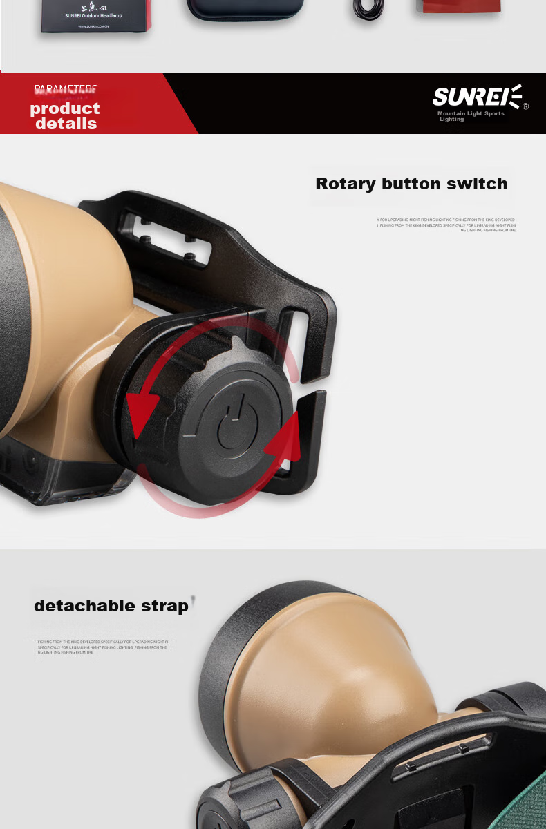 Shanlishi Shangyu S2 Night Fishing Headlamp, High Brightness, Motion Sensor, Rechargeable, Adjustable Focus, Stepless Dimming, Head-Mounted, Ultra-Bright Fishing Headlamp 15