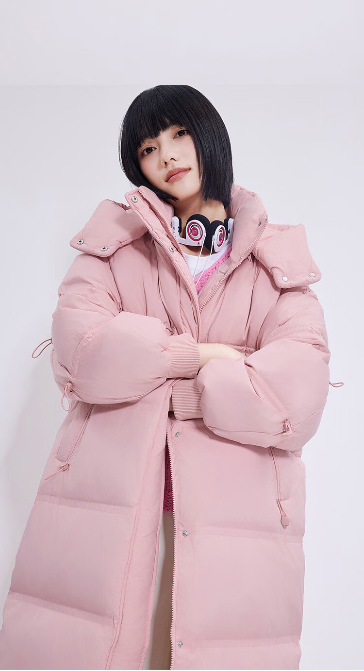 JD Original down Jacket, Spring And Autumn Casual Women's Style, 90% Down, Mid-Length, Comfortable, Versatile, Windproof, Warm Coat, Black, Size L 24