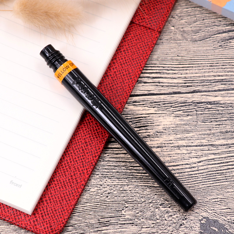 Pentel Scientific Brush Pen, Chinese Style Calligraphy and Painting Soft Brush Pen, Refillable Brush Pen, FR-140X, Brown-Yellow