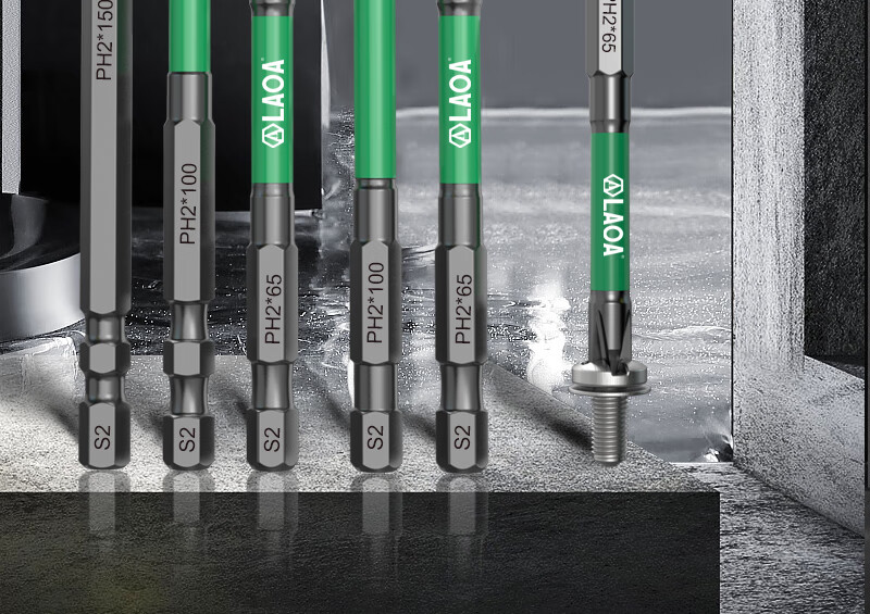 LAOA High Hardness Strong Magnetic Phillips Screwdriver Bits PH2*65mm 5-Pack LA617002 2