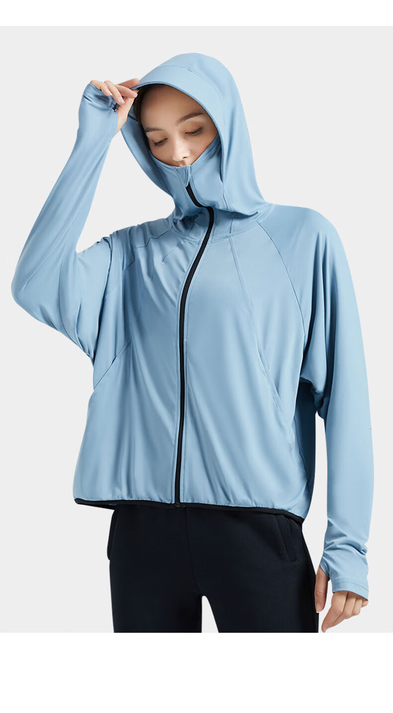TECTOP Women's Breathable Long Outdoor Windbreaker 56PF, Moon Blue, Size S 16
