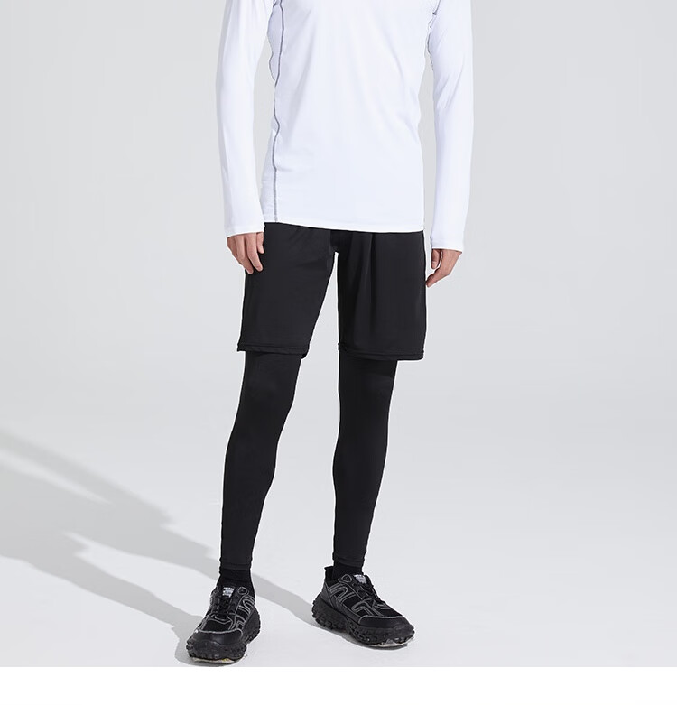 Fandimu Sports Set for Men, Three-Piece Fitness Outfit, Tight-Fitting Shirt for Running, Basketball, Badminton, Quick-Drying Breathable Weight Loss Wear 17