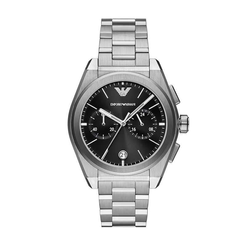 EMPORIO ARMANI Men's Watch, Business Dual-Eye Chronograph Steel Strap Quartz Watch, Birthday Gift for Boyfriend, AR11560