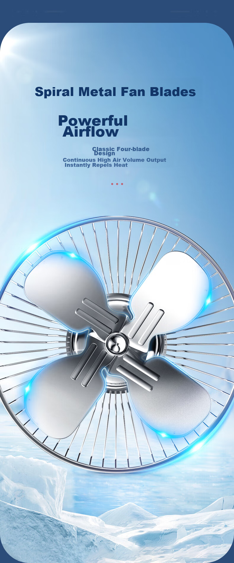 Huashi Car Fan, Automotive Electric Fan, 24V, Specially Designed for Large Trucks, High-Power Strong Wind, Rear Seat, Sedan Fa 6