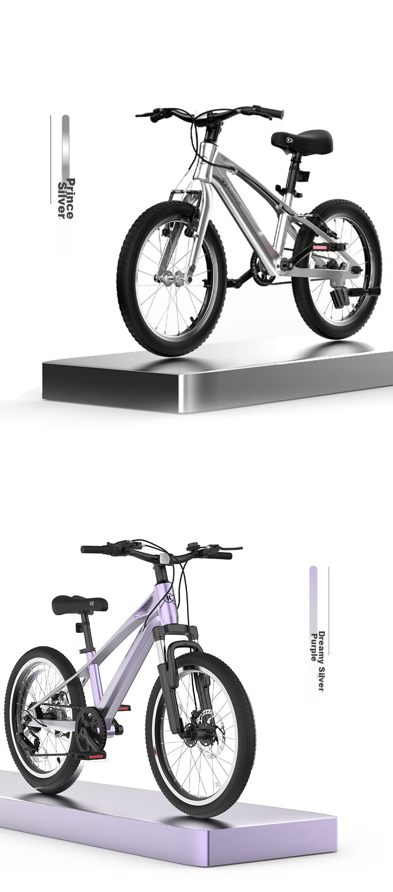 KinderKraft Children's Bicycle for Ages 4-6 Student Single Bike Mountain Bike Gift for Boys And Girls, 18-Inch Purple 24