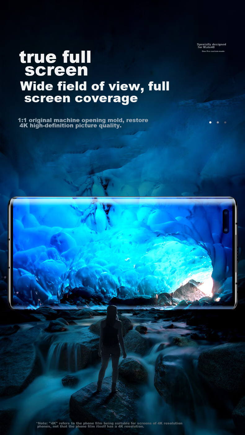 ESR Tempered Glass Screen Protector for Huawei Mate 40 Pro/E Pro/+/Mate 40 RS Porsche Design, Full Coverage Protective Film, High-Definition Curved Hot-Bent Glass, Anti-Fingerprint Front Screen Protector 6