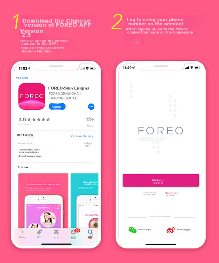 FOREO Luna Facial Cleansing Device, LUNA Mini3 Purifying Cleansing Device, Balances Oil, Face Washing Instrument, Pore Cleaner, Cherry Red Rechargeable Model 30