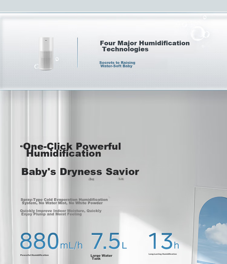 Midea [Xiaolanjing 800] Price Protection, 618 Non-Water Mist Air Humidifier for Home Bedroom, Pregnant Women, Mothers And Babies, Heating, Antibacterial, Small Atomizer, Gift Subsidy SZK-1Y80 3