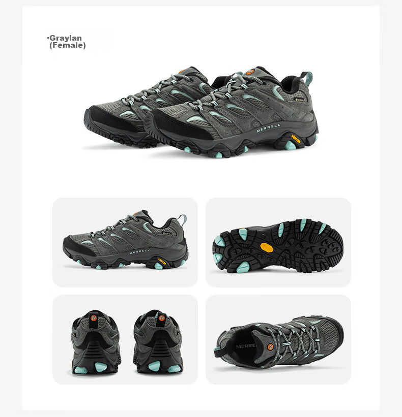 Merrell MOAB3 GTX Hiking Shoes, Outdoor Waterproof Sports Climbing Shoes for Men, Vibram Outsole, Non-Slip Breathable Winter Shoes, Size 42 22