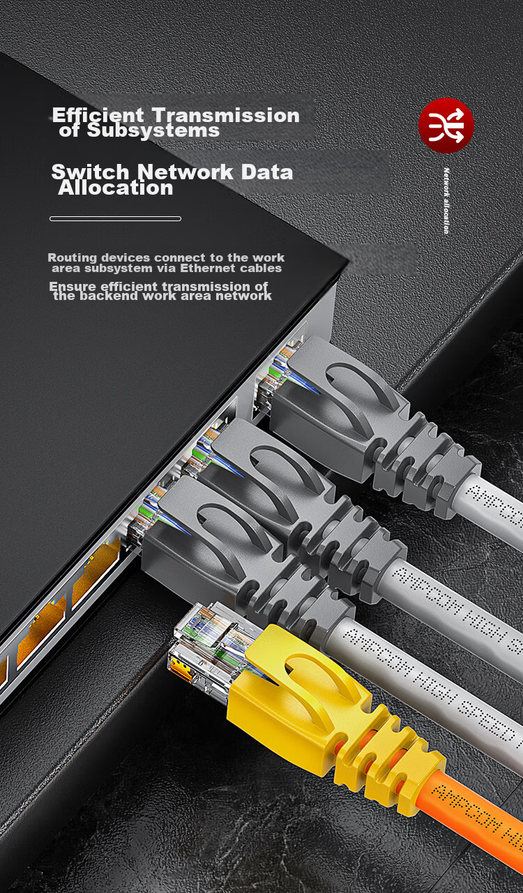 AMPCOM Cat6A Unshielded Ethernet Cable, 25 Meters, 10 Gigabit 8-Core Pure Copper 0.58mm Twisted Pair, Data Center Home Installation LSZH Flame-Retardant Network Cable AM182566 13