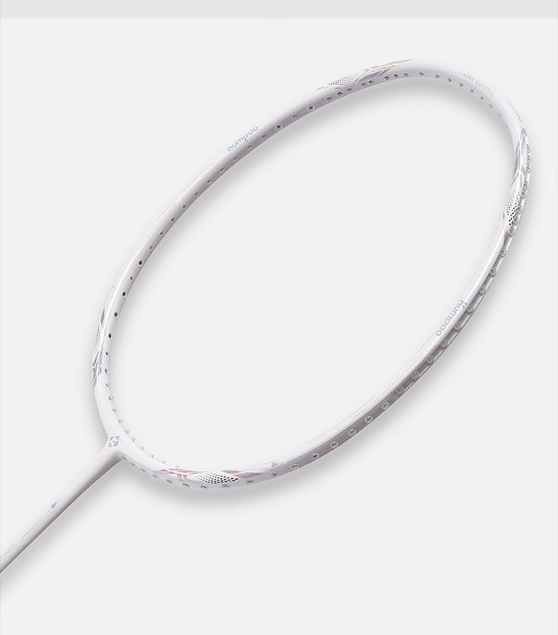 KUMPOO Badminton Racket KN Full Carbon Ultra-Light Xunfeng K520 Upgraded Version, Balanced for Attack And Defense, Finished Racket KN993 Porcelain White 16