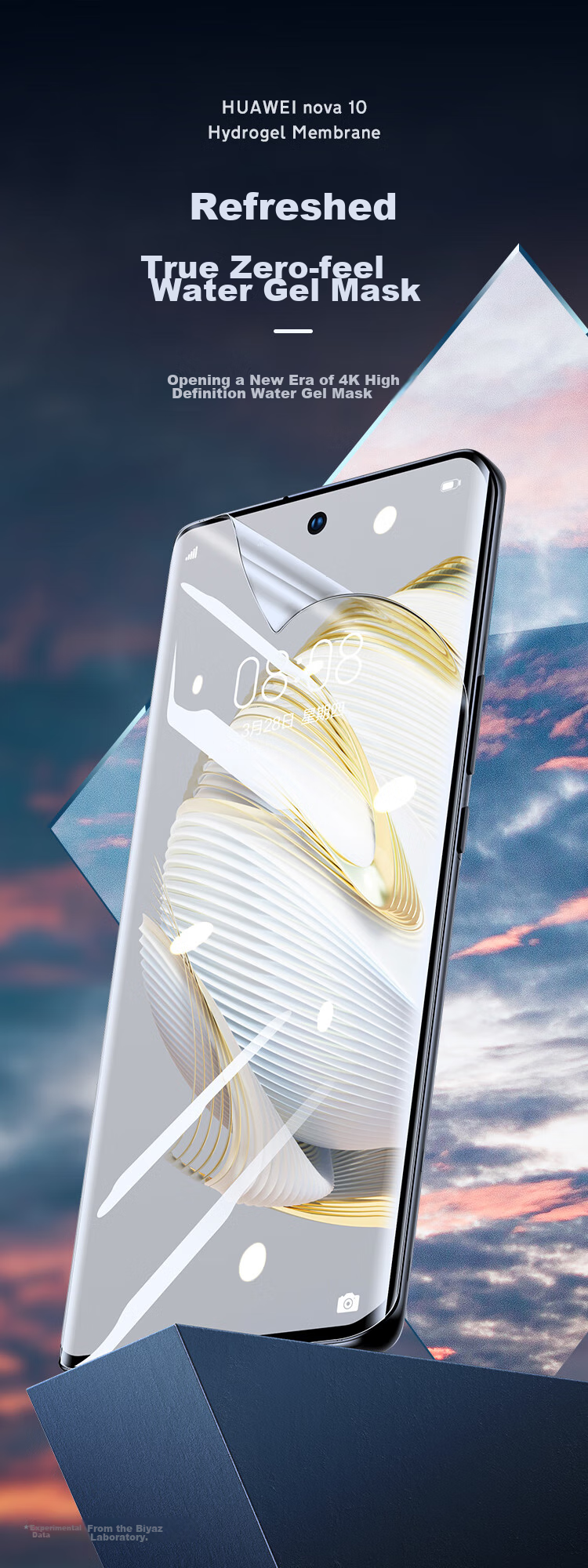 BIAZE Hydrogel Soft Film for Huawei Nova 10, Nova 10 Phone Screen Protector [2-Pack] Non-Tempered High-Definition Full-Screen Strong Anti-Fingerprint Scratch-Resistant Wear-Resistant Full Adhesive Protective JM310 3