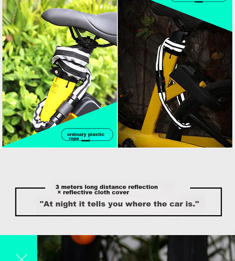 HOTUN Chain Lock, Bicycle Lock, Anti-Theft Portable Lock for Mountain Bikes, Electric Bikes And Motorcycles, HDHL-08 Classic Model 3