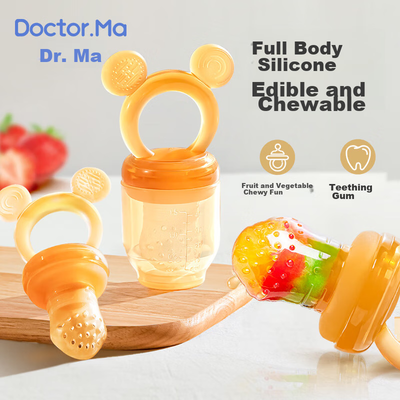 DOCTOR MA Baby Teething Bag Fruit Eating Tool, Infant Fruit And Vegetable Supplement Feeder, Silicone Teether for 7 Months And Above, L Size