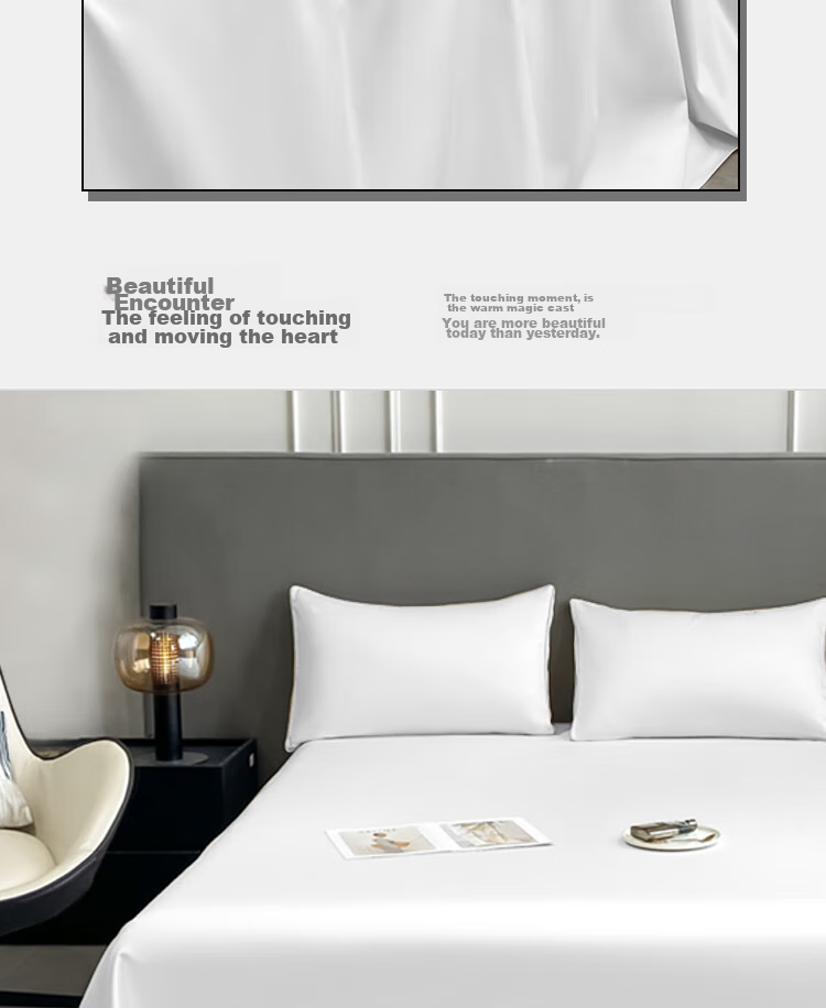 Ranpai Hotel White Pure Cotton Bed Sheet Single Piece, 60s Pure Cotton Bed Cover, for 1.8x2 Meter Bed 240x270cm 3