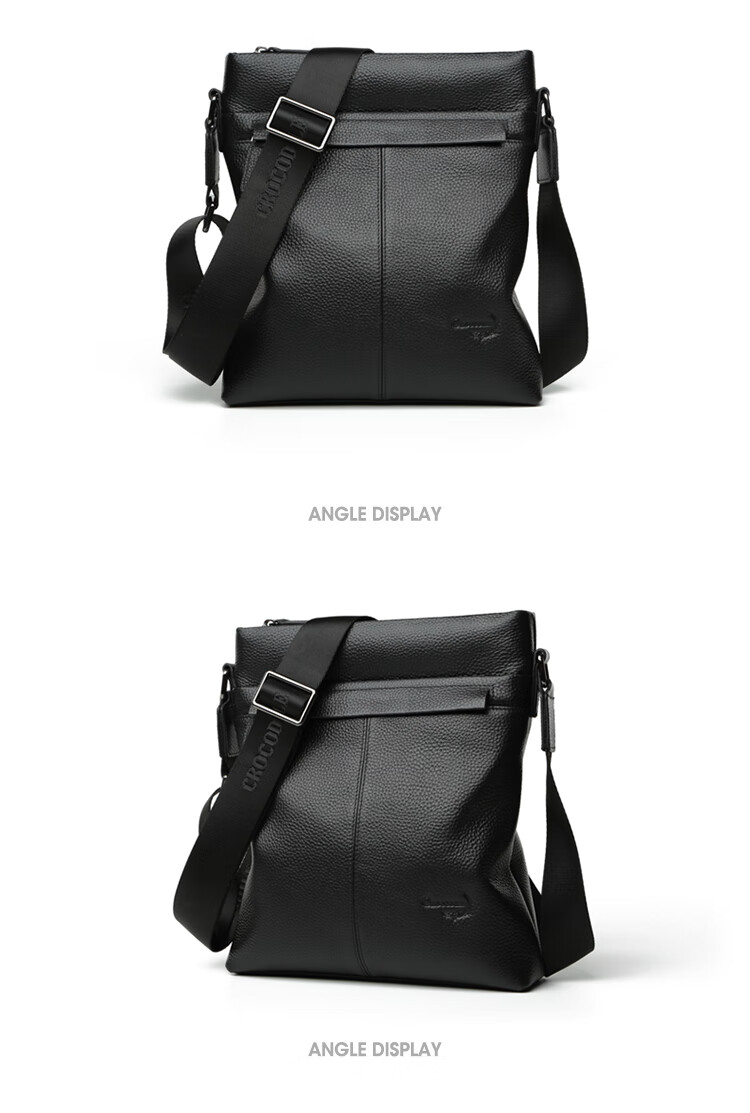 CROCODILE Top-Grain Leather Shoulder Bag, Men's Business Casual Crossbody Bag, Gift for Boyfriend, 2259 16
