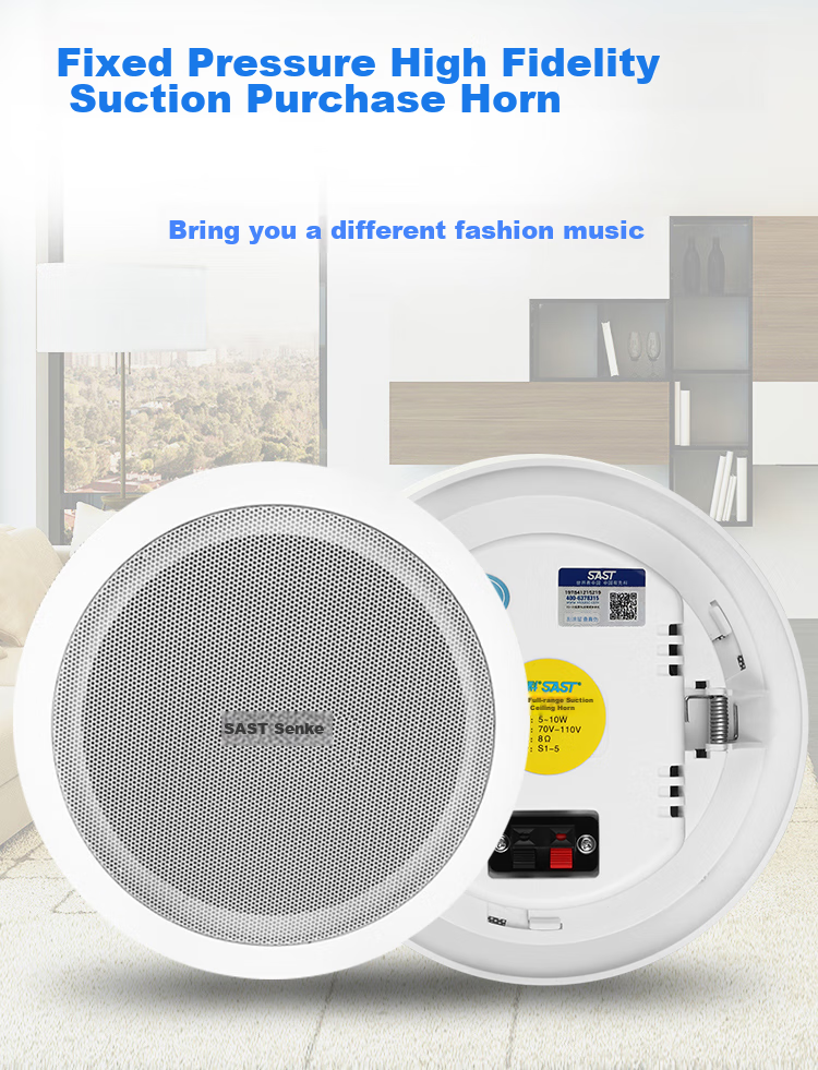 SAST 5-Inch Ceiling Speaker Set, Bluetooth Constant Voltage Amplifier, Recessed Suspended Ceiling Speakers, Commercial Use for Shops And Meetings, Public Address System, Background Music, Home And Living Room Speaker Combinatio 7