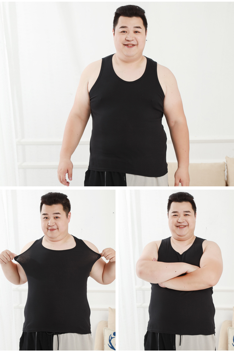 Hengyuanxiang [100% Pure Cotton Plus Size Tank Top] Men's Antibacterial Plus Size Undershirt Camisole Sleeveless Sports Undershirt 12