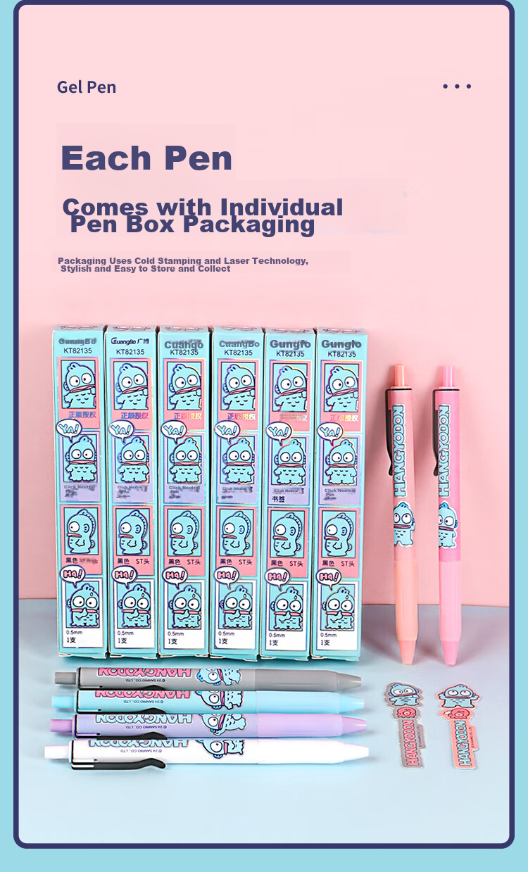 GuangBo Blind Box Pen, Retractable Gel Pen, 1 Piece, Sanrio Mermaid Hattori Official Collaboration Signature Pen, 0.5mm Black Pen with ST Tip, Exam Pen, Aesthetically Pleasing Stationery Gift, KT82135 5