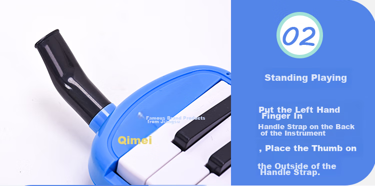 Qimei 32-Key Recommended Teaching Melodica, Parent-Child Tree Melodica (Blue), with Playing Instructions And Musical Note Stickers 11