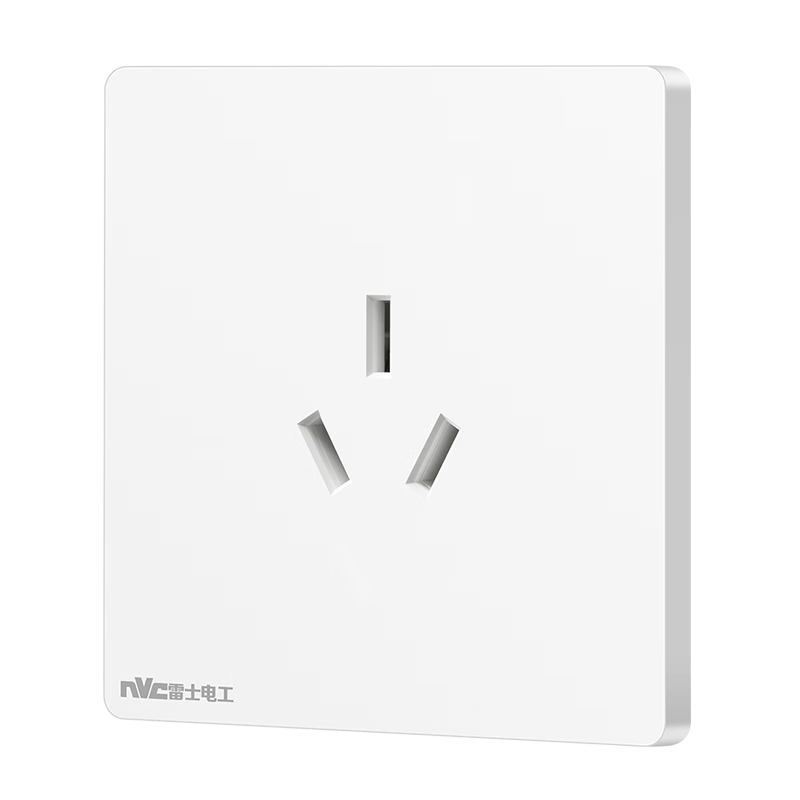 NVC Lighting Electrical Switch Socket Three-Hole 16A Socket Air Conditioner Socket 86-Type Ultra-Thin Panel N29 White