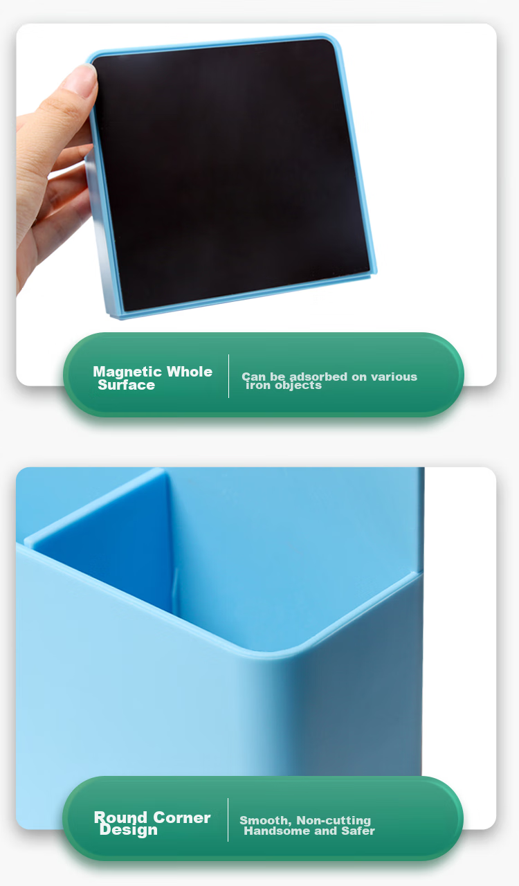 AUCS Magnetic Pen Holder Storage Box, Magnetic Whiteboard Blackboard Eraser Greenboard Pencil Case Chalk Box Whiteboard Eraser Pen Rack Storage Shelf for Kitchen Office Home Use Magnet, Yellow/large 5