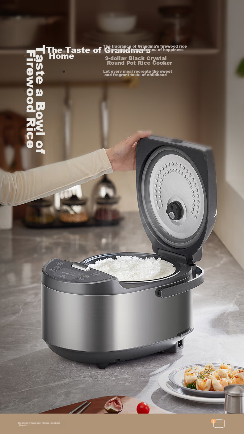 Midea Rice Cooker, 4L Capacity for Home Use, 1.5mm Round Inner Pot, 760W Butterfly-Shaped Intense Heat Plate, Metal Body, Rice Cooker MB-RE478 [ZMD Peace of Mind Series] 4