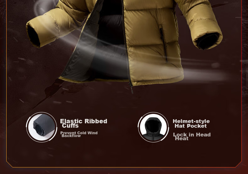 CAMEL Volcano Down Jacket 1.0 Men's Thickened Duck Down Cold-Resistant Puffer Coat Trendy Winter Jacket M13CR07089H 16