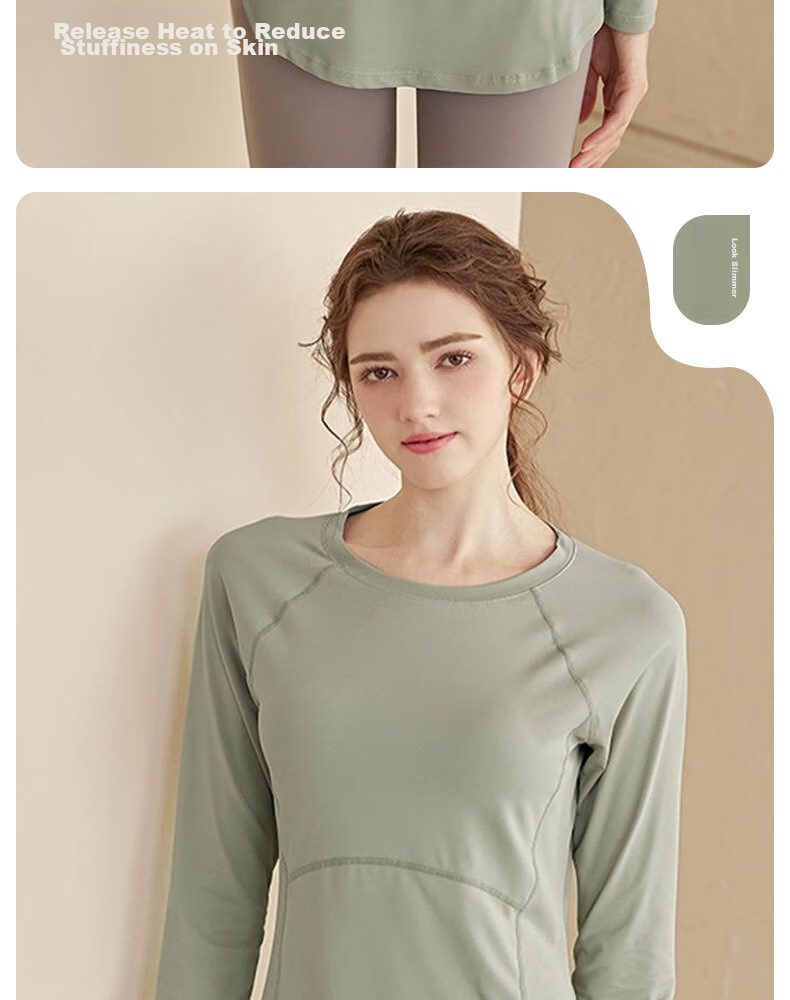 XUEXIMAN Yoga Wear Sports Top for Women, Spring And Autumn Quick-Dry Long-Sleeve T-Shirt, Mid-Length, Hip-Covering, Slimming, Breathable, for Running And Fitness 7