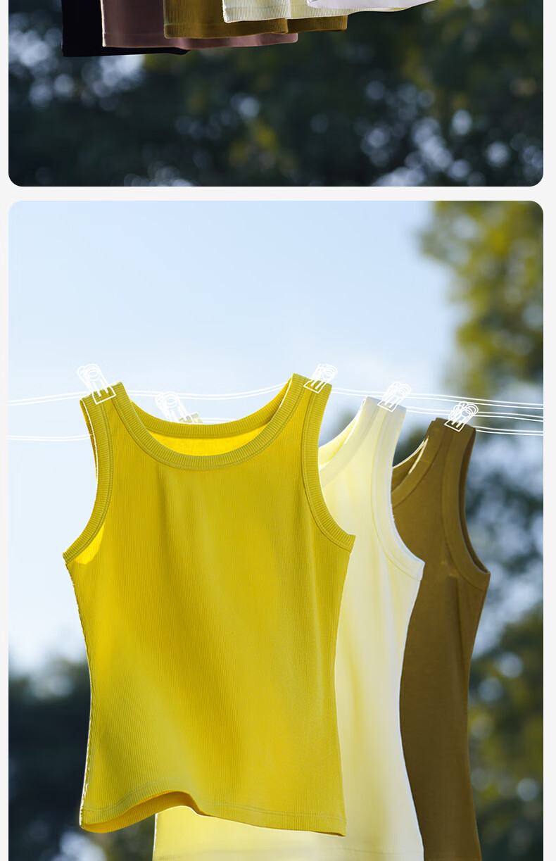 Jianyun Modal Cotton Tank Top for Women, Short Inner Wear Undershirt, Thin Underwear, Ribbed Crop Top, Can Be Worn As Outerwear, Summer Seaso 17