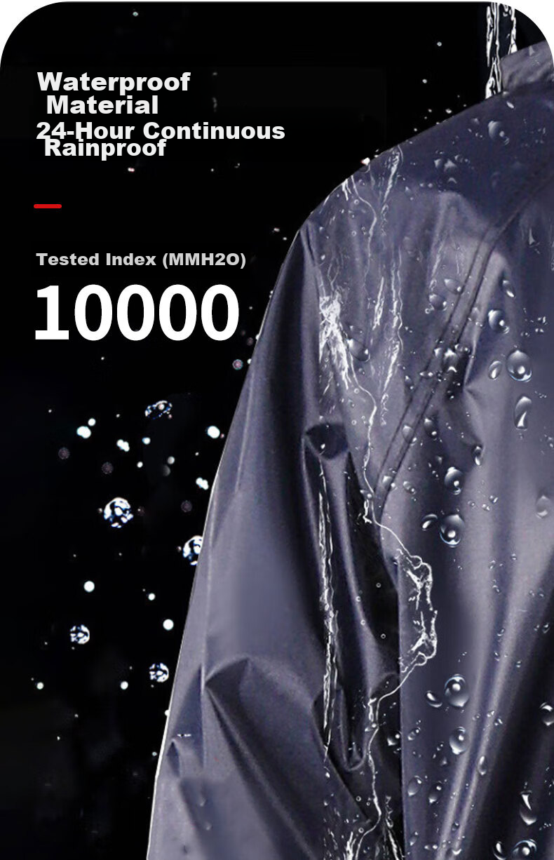Leyoubaiyi Long Trench Coat One-Piece Raincoat, Army Green, Adult Men And Women Reflective Waterproof Flood Prevention Rain Poncho Constructio 4