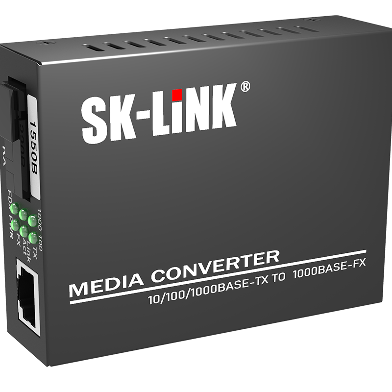 SK-LINK Telecom Grade Gigabit Single-Mode Dual Fiber Optical Transceiver Fiber to Ethernet Converter SC Interface 20km SK-SG711D Single Unit