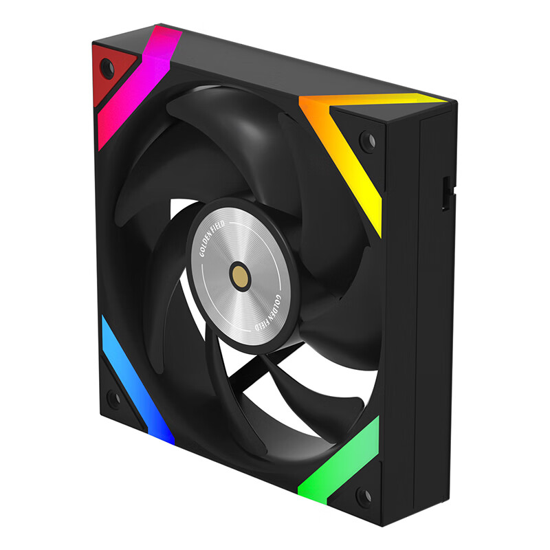 Golden Field Aierdeng KP-L12 Black Straight Blade 12CM Computer Case Cooling Fan ARGB5V3 Pin Interface PWM Temperature Control High Air Pressure Low Noise