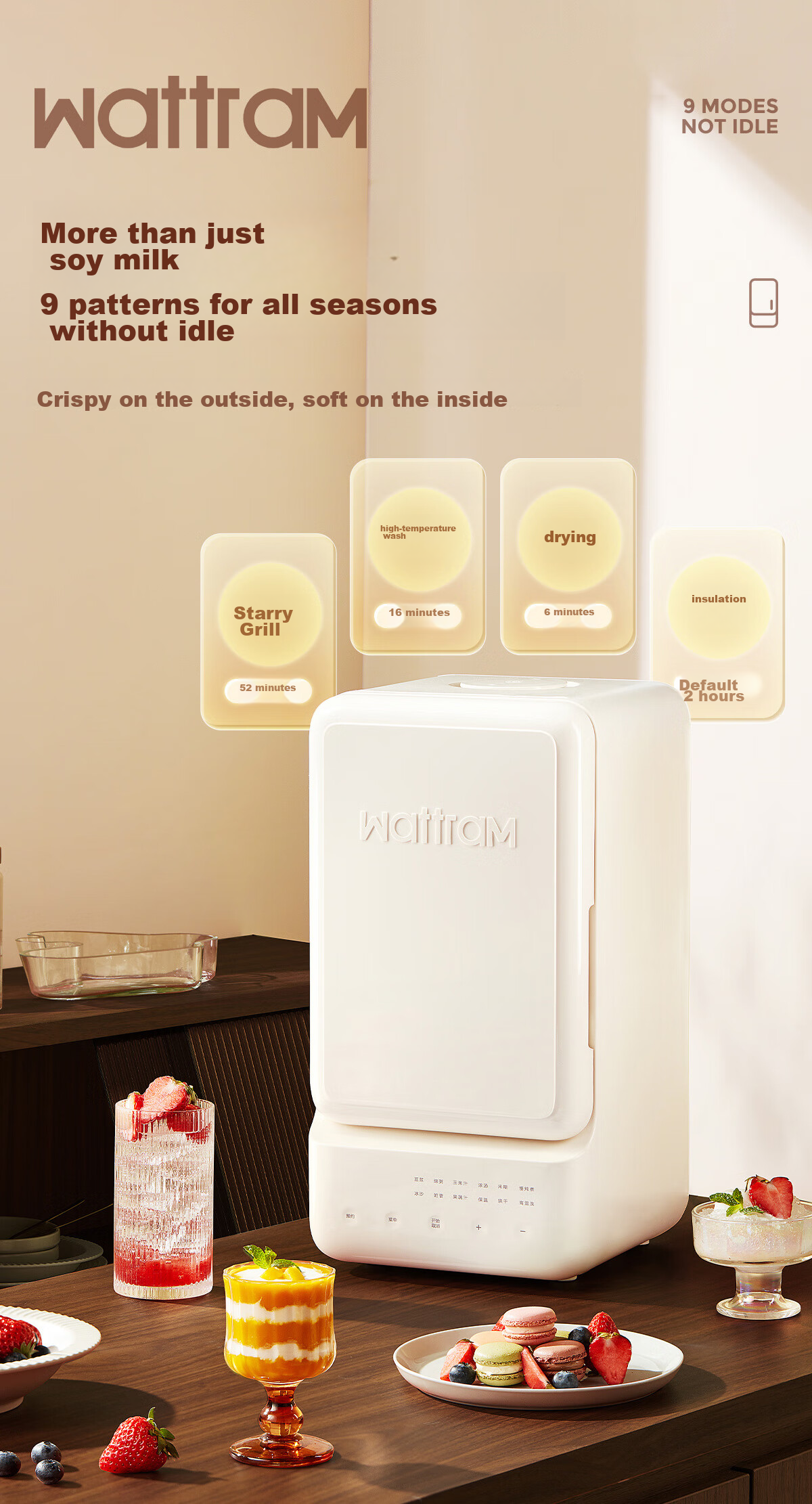 Beiouwolang Mini Refrigerator Blender Soy Milk Maker Quiet Operation Home Use Food Processor Heating Fully Automatic Juicer Multi-Functional Easy-To Cereal Health Supplement Machine M1 12