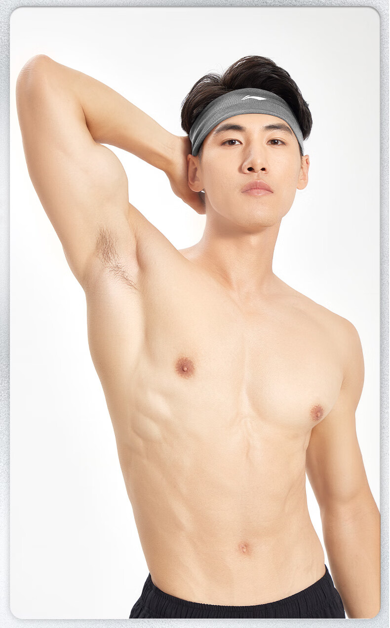 Li-Ning Sweatband Sports Headband for Men And Women, Sweat-Absorbing And Sweat-Directing Headband, Basketball Headband, Hair Tie, Running Headband, 2 Pieces with Forehead Band 18