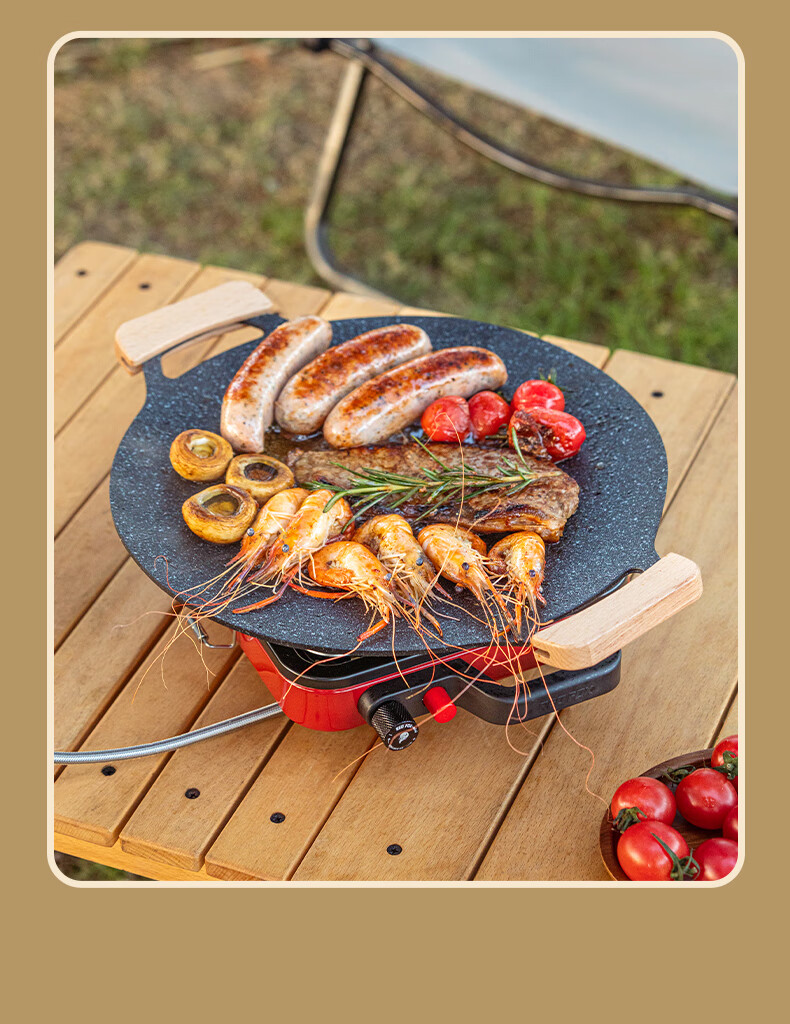 E-Rover Tea Brewing Tray, Grill Pan, Barbecue Plate, Korean-Style Grilled Meat Pan, Portable Stove Maifan Stone Grilling Pot 30