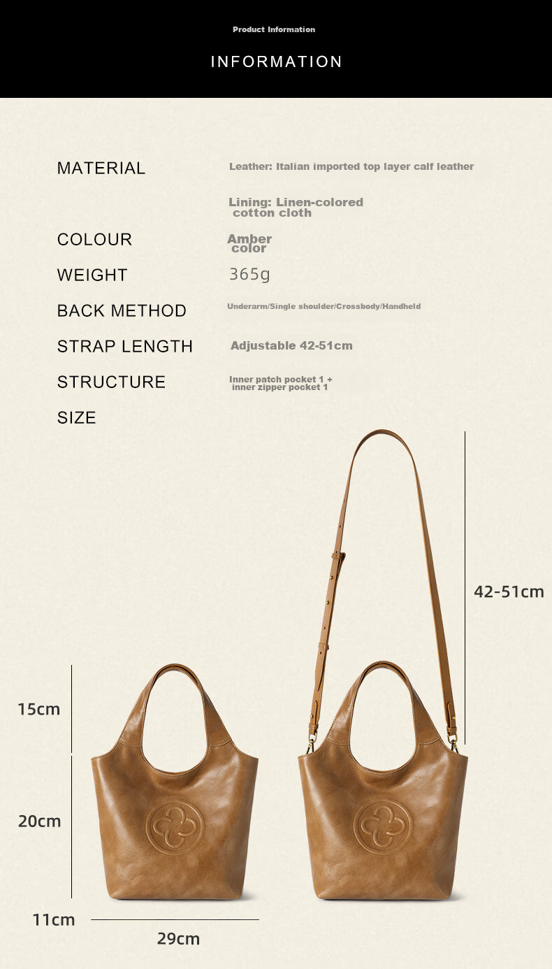CASSILE [Celebrity Style] Cassile Tote Bag for Women, Vegetable-Tanned Leather Large Capacity Shoulder Bag, 520 Gift 8