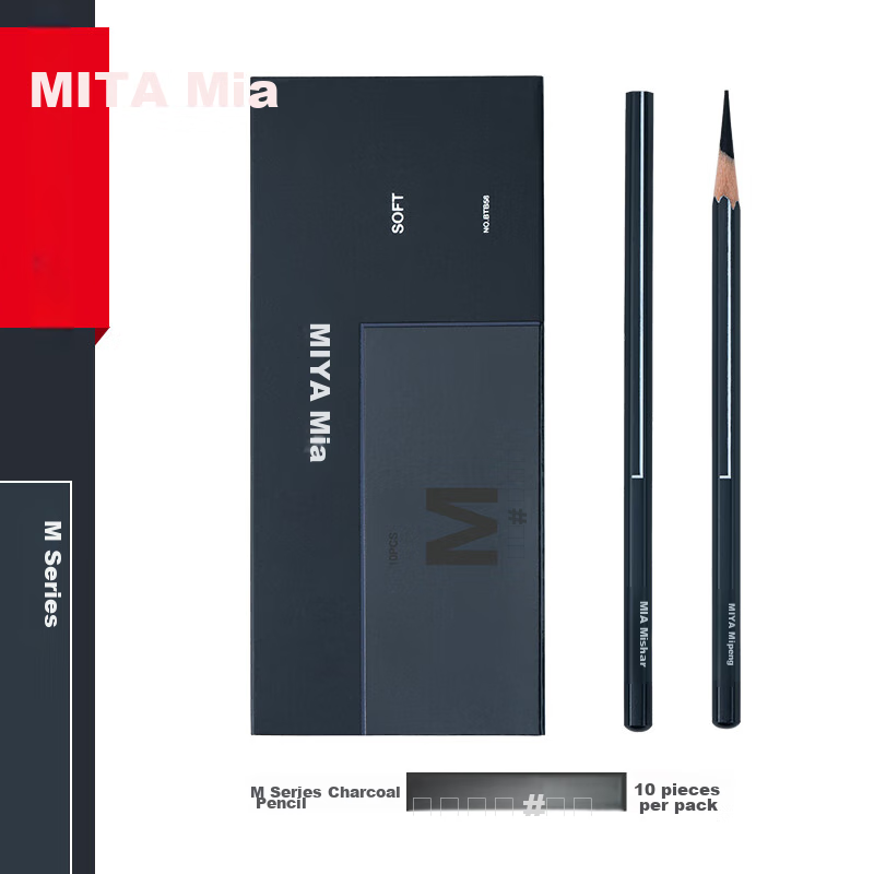 [Lowest Price Online] MIYA Charcoal Pencils for Art Students, Soft Carbon Sketching Pencils, Extra Soft Full Carbon Artist Series Drawing Exam Topper Black Charcoal Pencil Tool Set M Series Soft Carbon 10 Pcs/box Sketching Markers Drawing