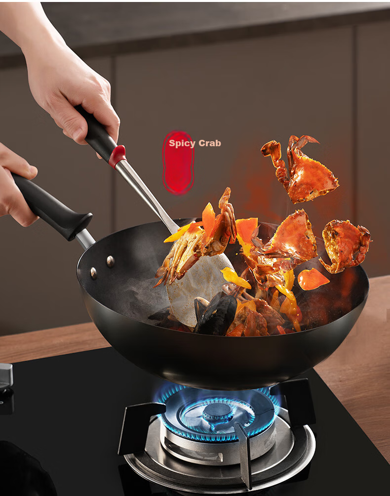 SUPOR Titanium Ceramic Non-Stick Health Pan, Flat Bottom Wok, Frying Pan, 30cm, Compatible with Induction Cookers, Easy to Clean, Low Smoke 6