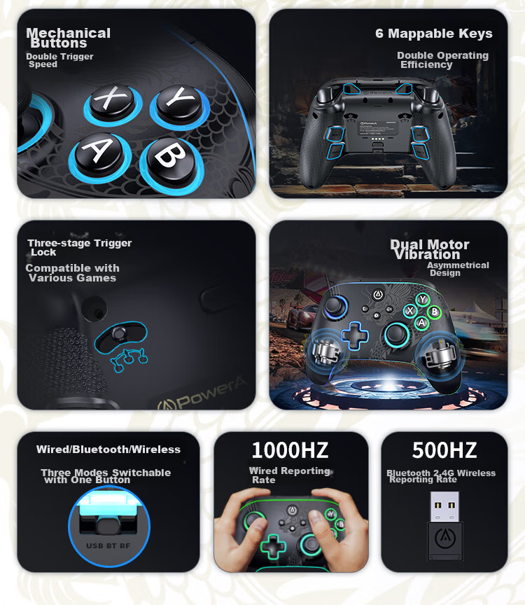 PowerA Wireless Game Controller Dual Hall Effect Xbox Joystick Steam PC Monster Hunter Assassin's Creed: Shadow of The Colossus The Legend of Zelda: Majora's Mask The Wind Waker The Legend of Zelda: Ocarina of Time The Legend of Zelda: Twilight Princess The Legend of Zelda: Skyward Sword The Legend of Zelda: Breath of The Wild 8