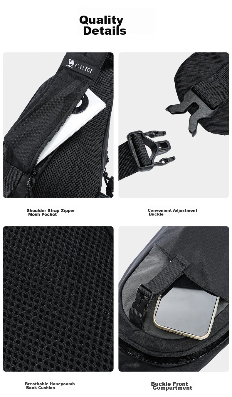 CAMEL Unisex Crossbody Commuter Messenger Cycling Bag Sports Shoulder Bag Trendy 573C875050A Black 5