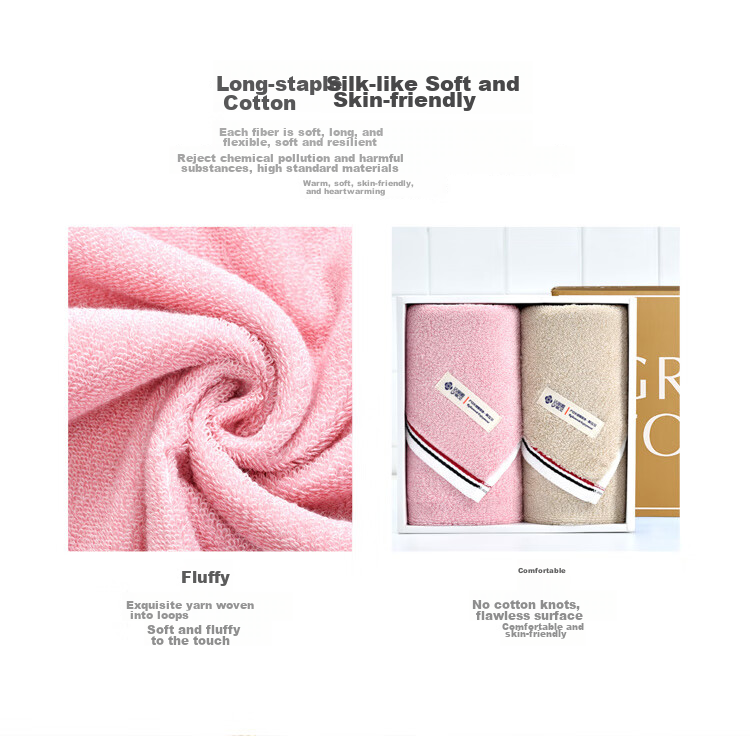 Grace Pure Cotton Jacquard Houndstooth Thickened Absorbent Large Towel Gift Box, Three-Pack, 108g/piece, 74*34cm, Sports 2
