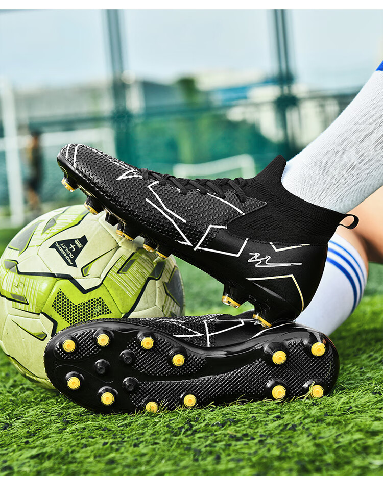 Shuangxingbate Soccer Shoes, High-Top Breathable Artificial Turf Long Studs FG Adult Training Shoes for Men, Wear-Resistant Youth Competition Soccer Cleats 6