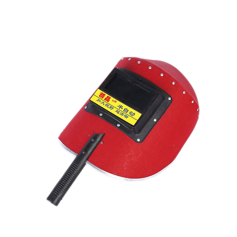 BAIGE Welding Protective Mask, Handheld Semi-Automatic Welding Protective Mask, Anti-Splatter Welding Mask, Red CW784650