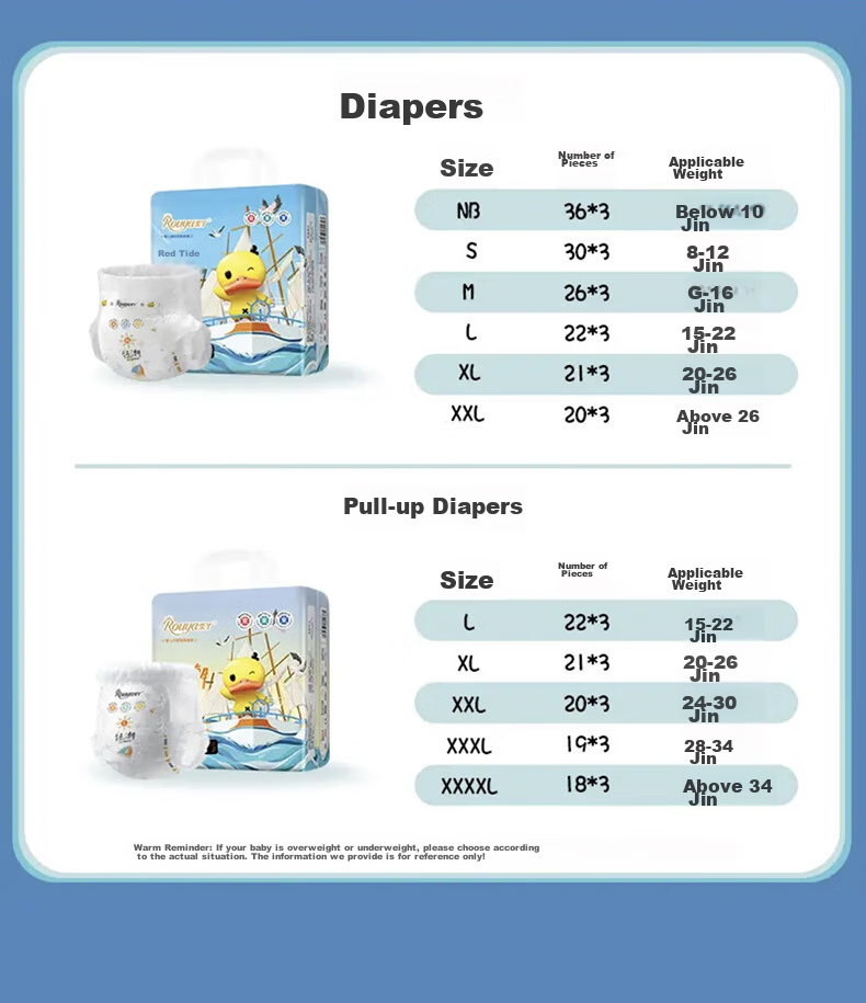 ROUYA Trendy Pull-Up Diapers, Size L, 66 Pieces, Ultra-Thin, Soft, Breathable, Dry, Disposable Diapers 8