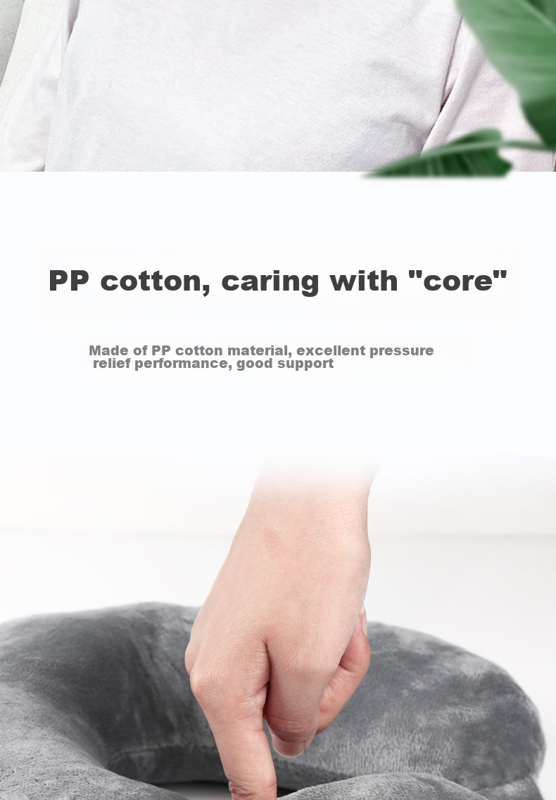 Best Coac U-Shaped Neck Pillow, Car Nap Pillow, Hugging Pillow, Airplane Travel Pillow, Office Headrest, Foldable for Multiple Uses, Light Gray 3